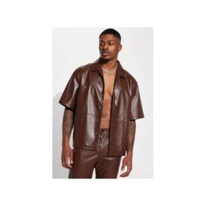 luxury leather top only brown