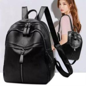 soft leather casual backpack, schoolbag